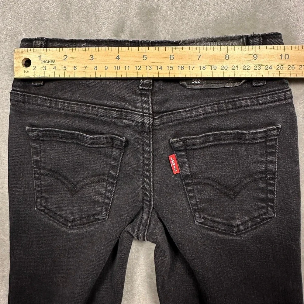 Levi's Boys 502 Taper Fit Black Wash Jeans Kids Denim Pants Red Tab Classic